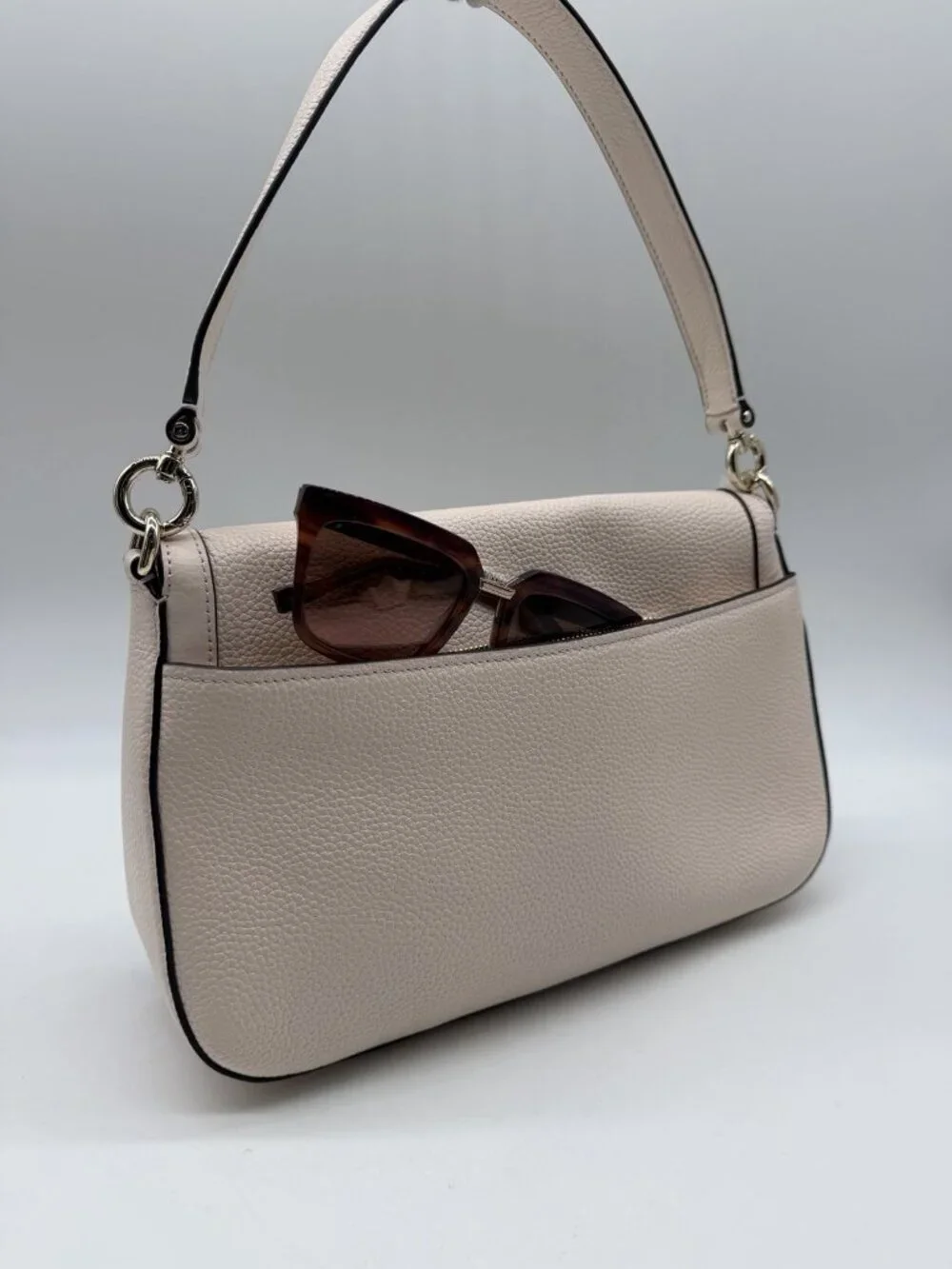 KATE SPADE NY Hudson pebbled leather women's shoulder crossbody + Dust bag Peach